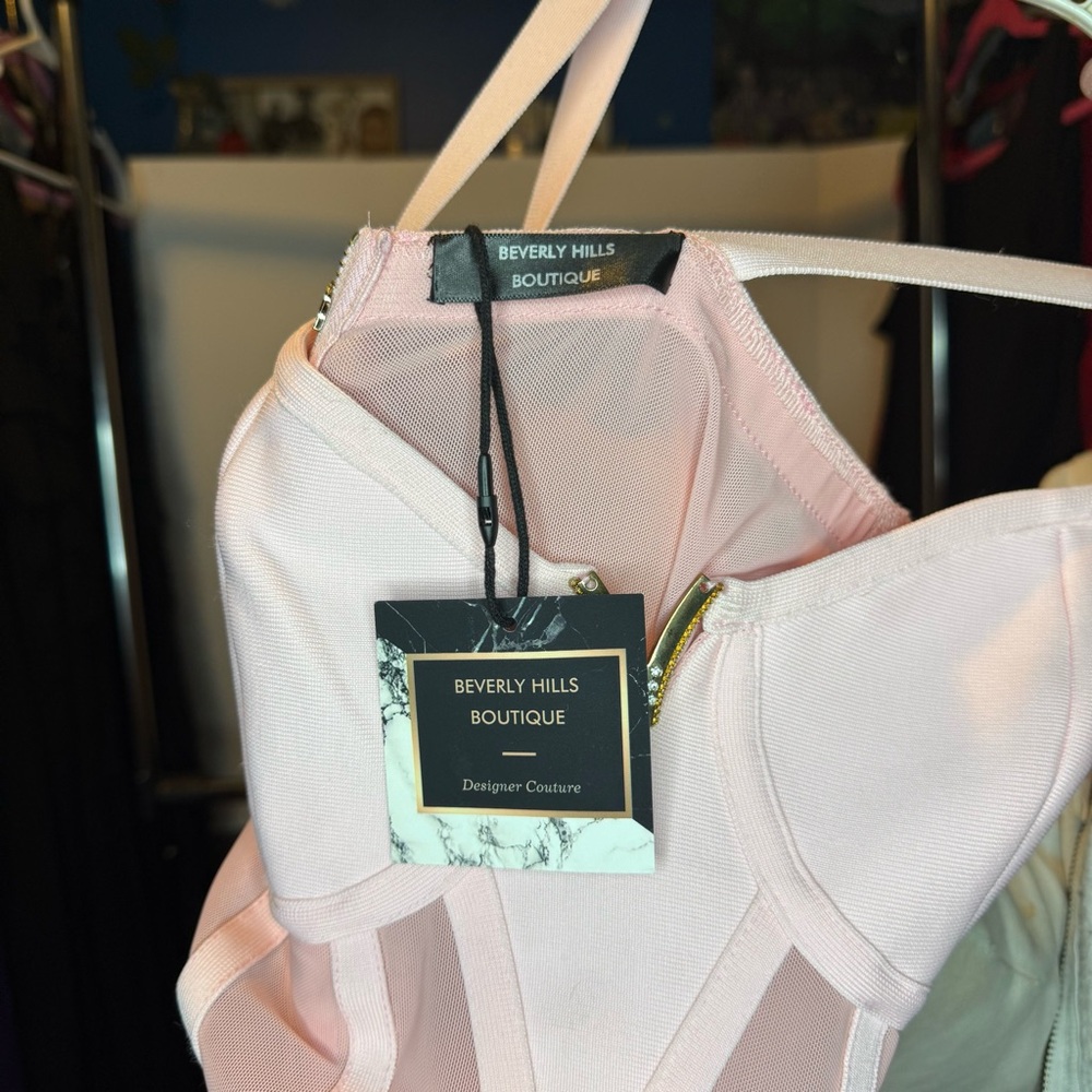 NWT Beverly Hills Boutique Size L Pink Bodycon Bandage Dress - Picture 5 of 8